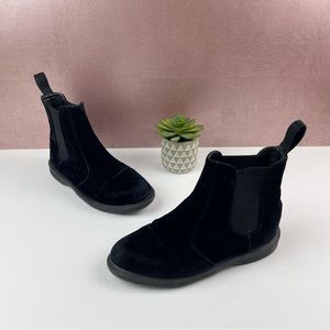 Dr. Martens Black Flora Velvet Slip On Boots Shoes Women Size 7